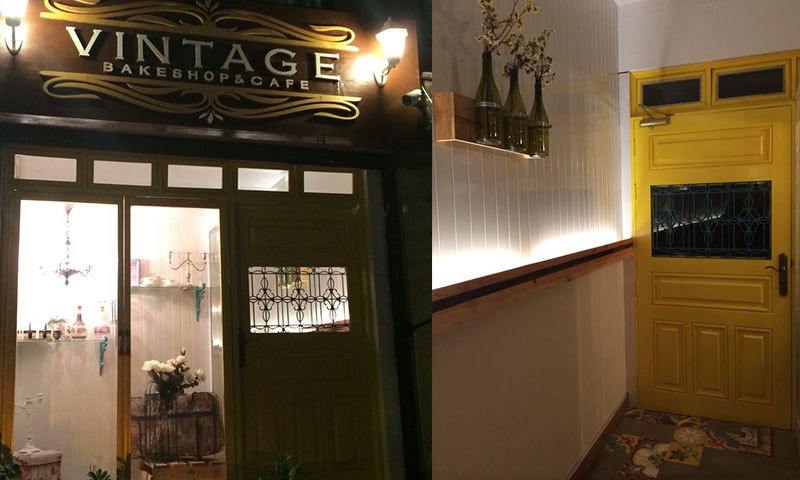 Vintage bakeshop & cafe entrance