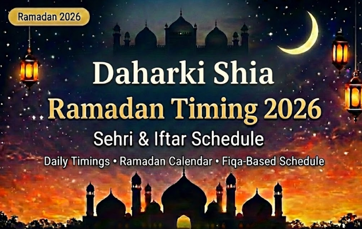 Daharki Shia Ramadan timing 2026