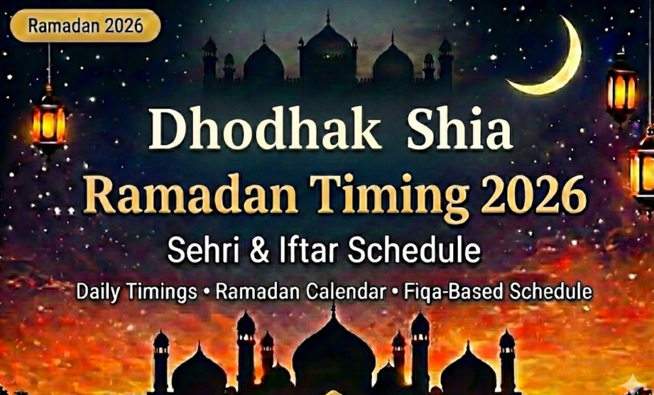 Dhodhak Shia Ramadan Timing 2026