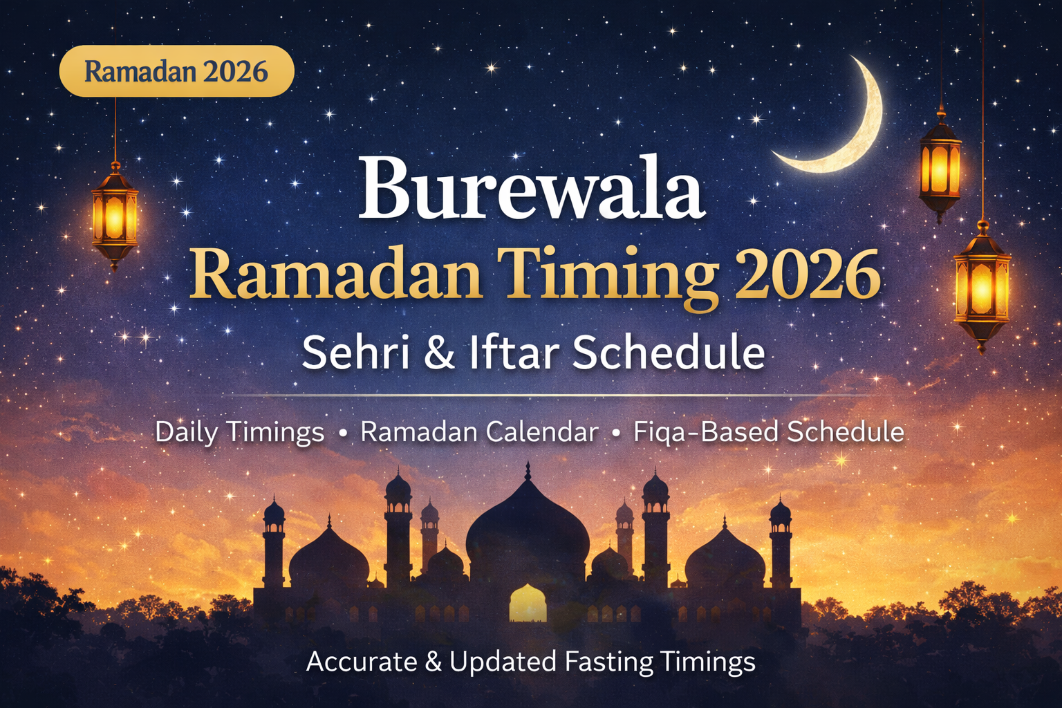 Burewala Ramadan Timing 2026 Sehri and Iftar Schedule