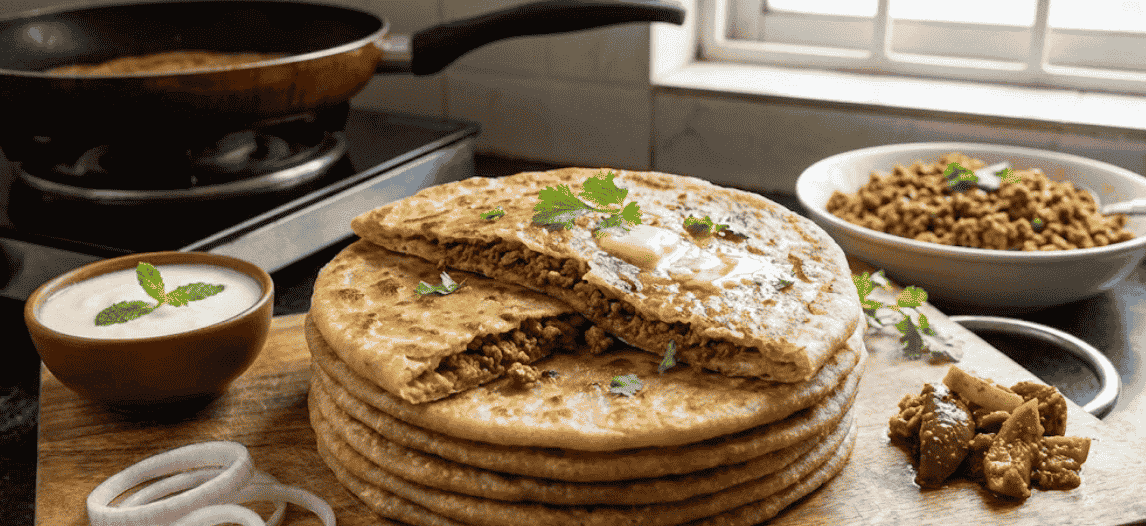 Ramadan recipes Pakistan - Easy Leftover Keema Paratha
