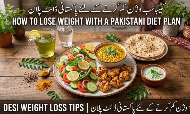 Balanced Pakistani meal for weight loss diet plan