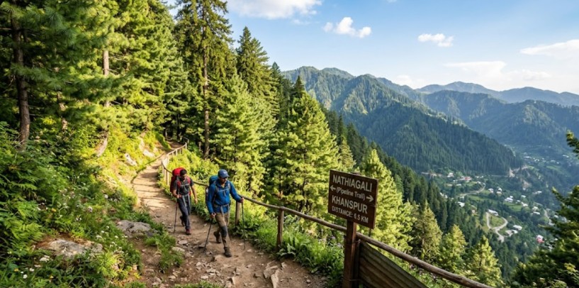 A serene walk through the clouds on the Nathiagali to Khanspur Pipeline Track.