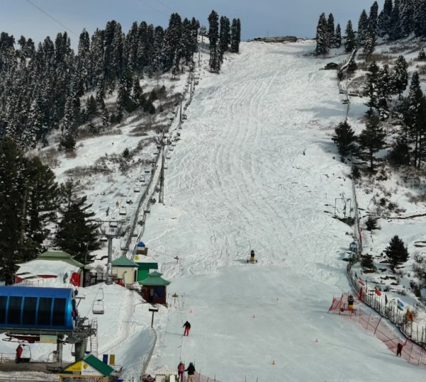 Ski resort on a snowy mountain top in Swat