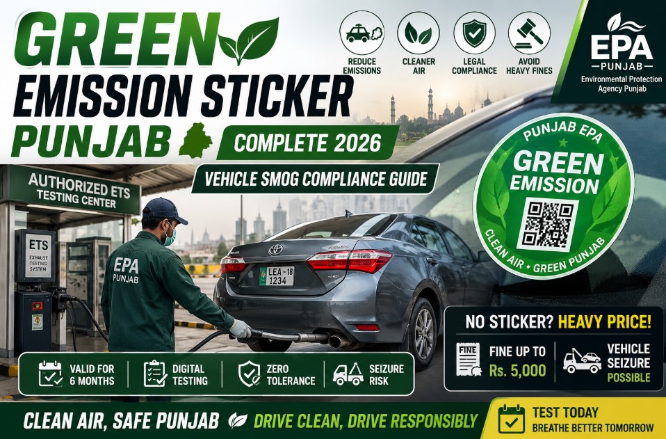green emission sticker Punjab