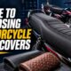 Mesh and rexine motorcycle seat covers on bikes parked in Pakistan