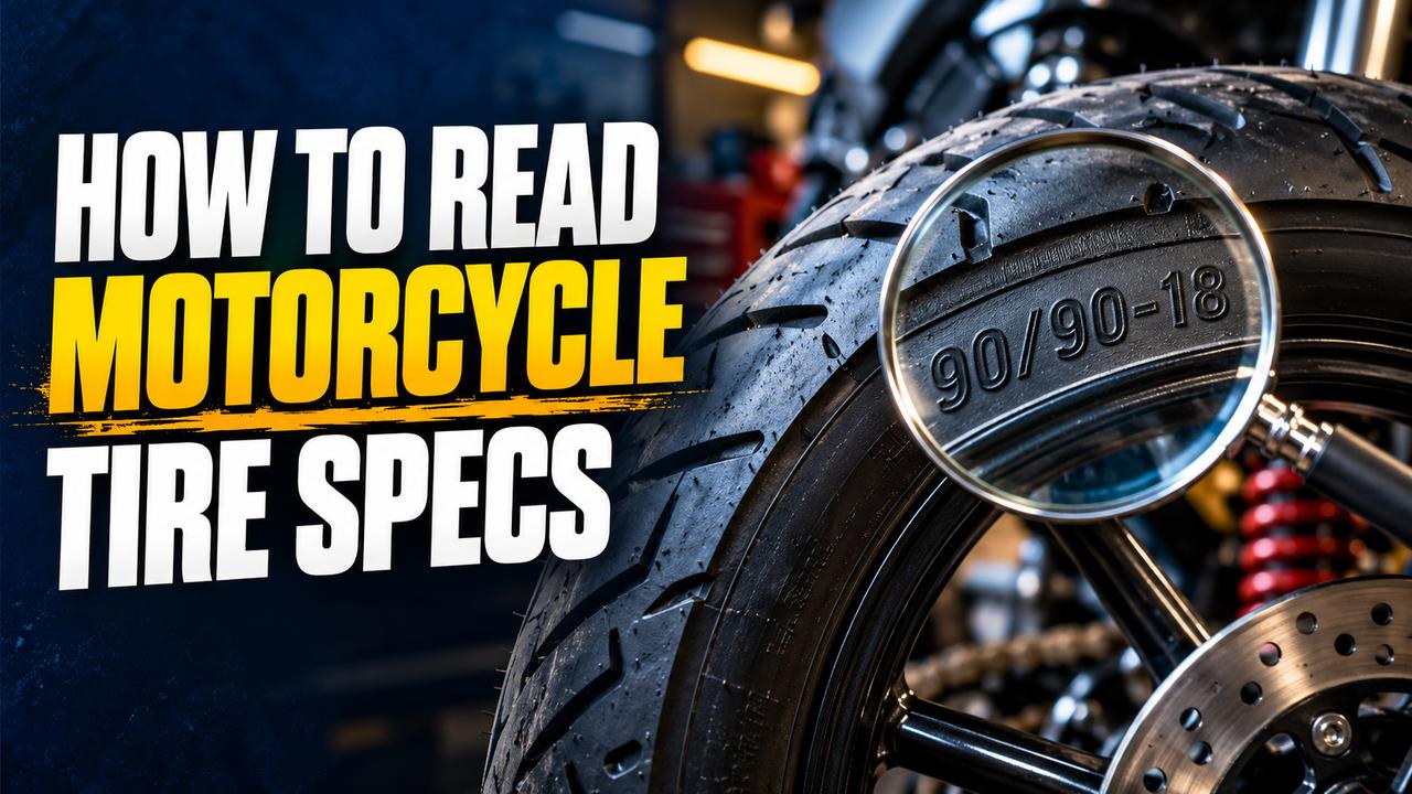 Close-up of sidewall markings showing motorcycle tire specs in Pakistan