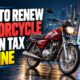 Rider paying motorcycle token tax in Pakistan on a mobile app